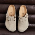 Birkenstock Boston Clogs aus Wildleder in verblasstem Khaki