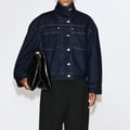 FUNNEL-NECK DENIM JACKET