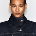 FUNNEL-NECK DENIM JACKET