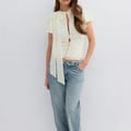 Gina Tricot Sheer blouse - Weiß 