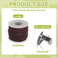 PATIKIL 1 mm Elastic Cord Elastic Band for Bracelets (50 m, Brown) | Elastic Thread, Rubber Cord for Bracelet, Sturdy Stretchy Necklaces, Beads, Crafts, DIY