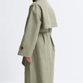 High neck cotton trench coat
