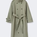 High neck cotton trench coat
