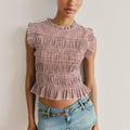 ZARA TOP MIT GESMOKTEM VICHYKARO