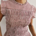 ZARA TOP MIT GESMOKTEM VICHYKARO