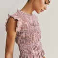 ZARA TOP MIT GESMOKTEM VICHYKARO