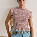 ZARA TOP MIT GESMOKTEM VICHYKARO