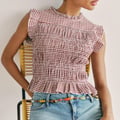 ZARA TOP MIT GESMOKTEM VICHYKARO