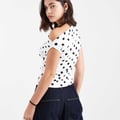 Cotton On georgie off shoulder short sleeve top in polka dot