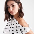 Cotton On georgie off shoulder short sleeve top in polka dot