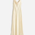 4th & Reckless – Maxikleid aus Satin in Zitronengelb mit Wasserfallausschnitt und Rückenschnürung