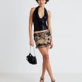 BEADED SKIRT - Minirock - black