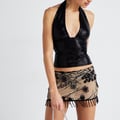 BEADED SKIRT - Minirock - black