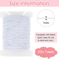 20 m Elastic Band for Bracelets, 1 mm Hat Rubber, Rubber Cord, White | Rubber cord, bead cord, elastic thread for DIY crafts, jewellery making, necklaces