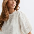 Gina Tricot Broderie anglaise top - Weiß 