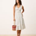 Rouje Paris Kleid  mi-longue blanche style corset
