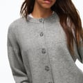 CREW NECK WITH BUTTONS - KNIT CARDIGAN - Cardigan - grey