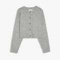 CREW NECK WITH BUTTONS - KNIT CARDIGAN - Cardigan - grey