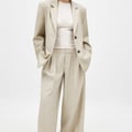 Mid Waist Suit Pants