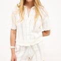 NA-KD Knitted Crochet Shorts Offwhite