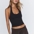 Stradivarius  - Top - black Neckholder-Shirt