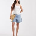 Pieces – Camisole-Oberteil aus Pointelle in Weiß mit Spitzenborte