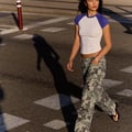 Bershka Straight-Fit-Hose mit Print
