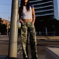 Bershka Straight-Fit-Hose mit Print