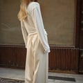Elastische Taille Mid Rise Satin-Hosen