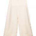 Elastische Taille Mid Rise Satin-Hosen