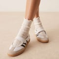 adidas Originals – Samba – Flache Mary-Jane-Schuhe in Weiß und Schwarz