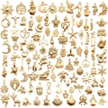VYZUTR Pack of 100 Charms Pendants for Jewellery Crafts, Mixed Pendant Chain and Vintage Aesthetic, Bracelet, Earrings, Necklace, Gold