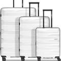 Bergpfeil Suitcase Set 3-Piece Hard Case Lightweight S M L | Suitcase set 3-piece unisex polypropylene black travel series