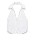 Neckholder-Top mit Stickerei