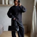 Strickpullover aus Wollmischung mit Rundhalsausschnitt