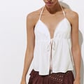 Pull&Bear Neckholder-Top aus Leinenmix