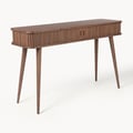 Holz-Konsole Barbier mit Rolltüren und geriffelter Front