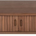 Holz-Konsole Barbier mit Rolltüren und geriffelter Front