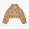 Kurze Jacke aus camel-farbener Bonded-Baumwolle