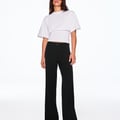 Bershka – Hose mit weitem Bein in Schwarz 