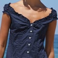 John Galt Blue Polka Dot Elena Top