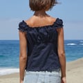 John Galt Blue Polka Dot Elena Top