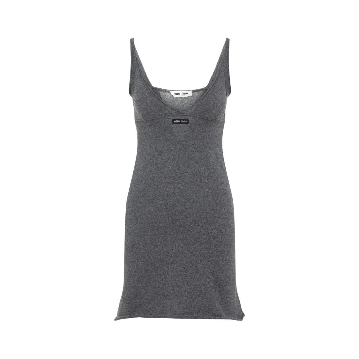 Miu Miu - Cashmere Mini Dress With Scoop Neckline - Größe 42 - grau