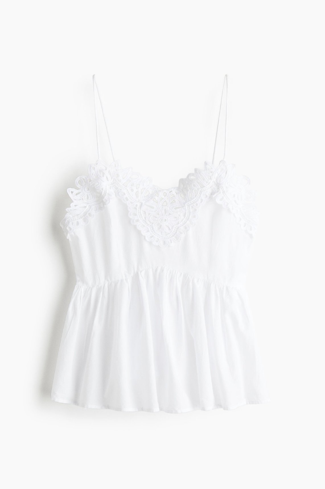 H&M Trägertop mit Spitze - Weiß - Ladies