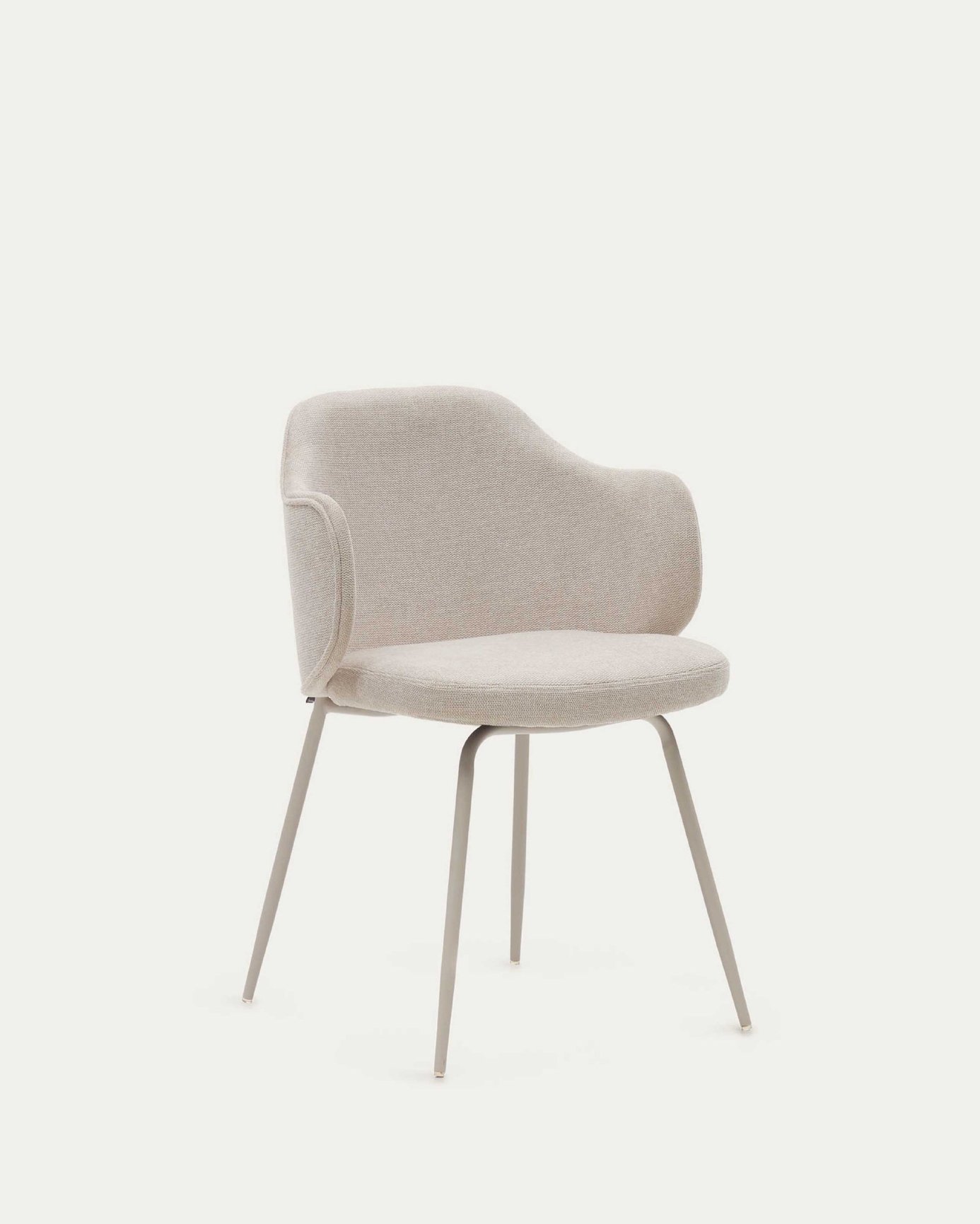 Kave Home Yunia Stuhl in Beige mit Stahlbeinen mit beigem Finish FSC 100%