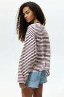 H&M Langarmshirt aus Baumwolle - Hellrosa/Gestreift