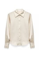NA-KD Satinhemd Offwhite