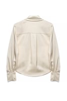 NA-KD Satinhemd Offwhite