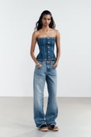 JEANS TRF WIDE LEG MITTELHOHER BUND