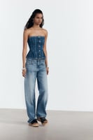 JEANS TRF WIDE LEG MITTELHOHER BUND
